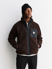 Carhartt WIP Brown Prentis Fleece Liner Zip Sweatshirt - Image 1 of 9