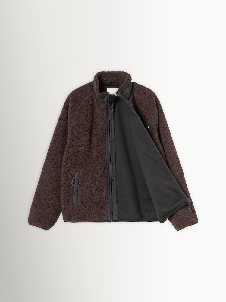 Carhartt WIP Brown Prentis Fleece Liner Zip Sweatshirt - Image 3 of 3 Carhartt WIP Brown Prentis Fleece Liner Zip Sweatshirt - Image 3 of 3