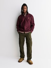 Carhartt WIP Red Half Zip American Script Sweatshirt - Image 2 of 9