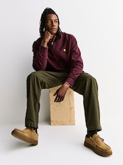 Carhartt WIP Red Half Zip American Script Sweatshirt - Image 6 of 9