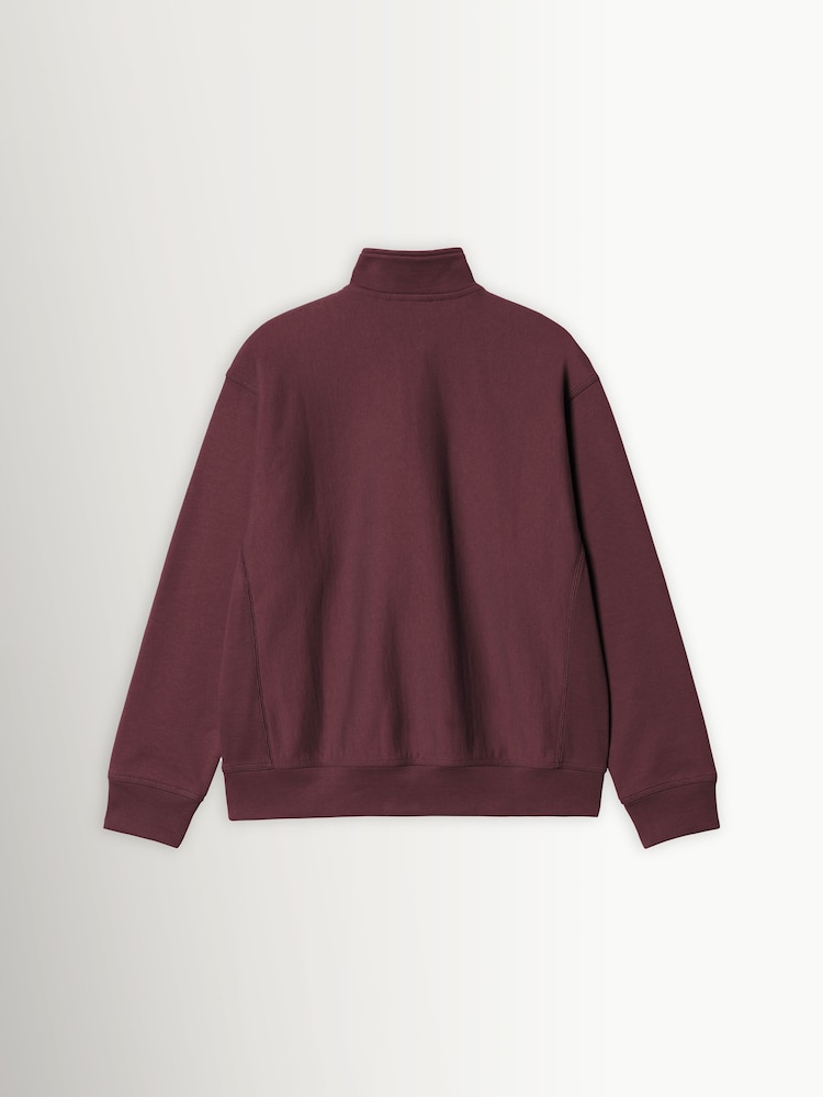 Carhartt WIP Red Half Zip American Script Sweatshirt - Image 9 of 9