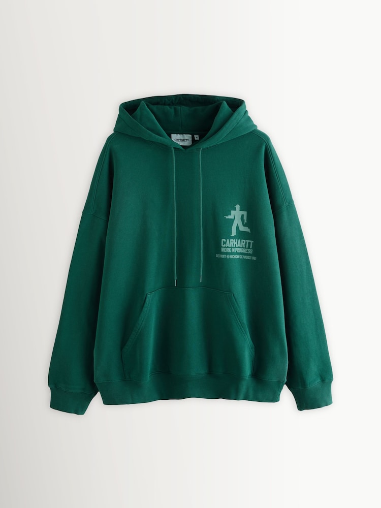 Carhartt WIP Green Hooded Distance Sweatshirt - Image 8 of 8