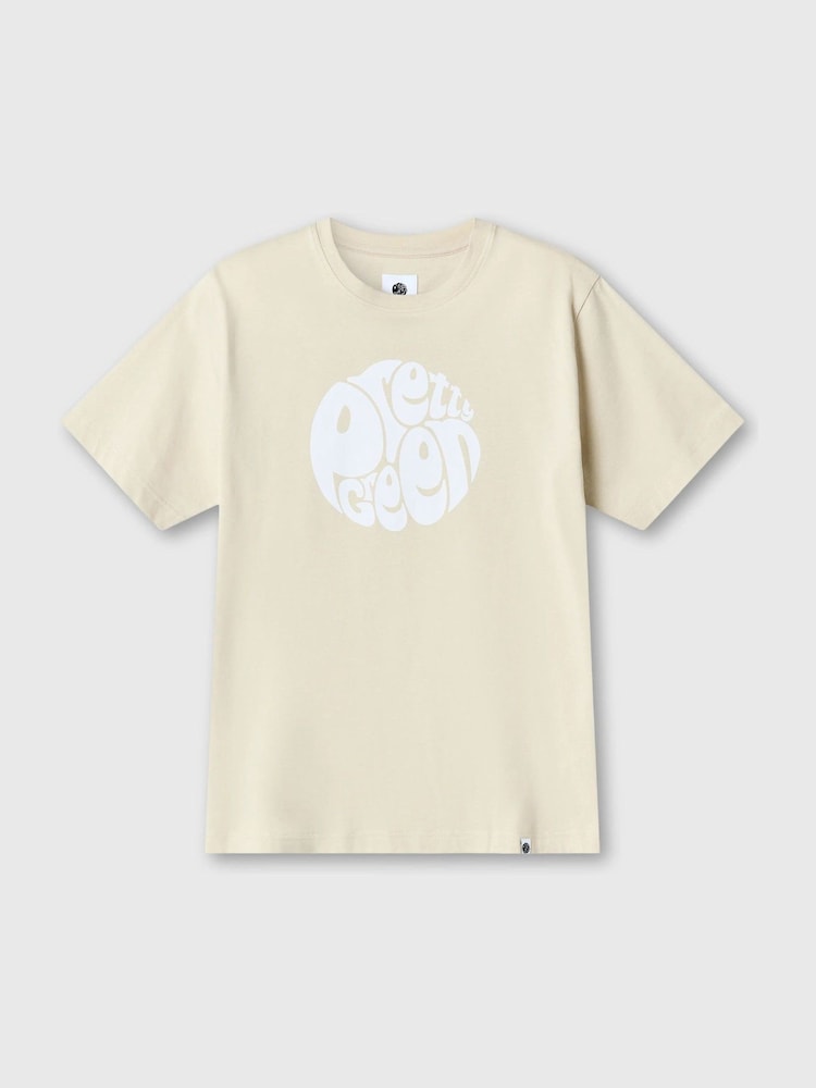 Pretty Green Cream Gillespie Short Sleeve T-Shirt - Image 1 of 1