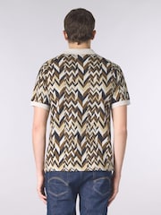 Pretty Green Natural Starship Short Sleeve Knit Polo Shirt - Image 2 of 4