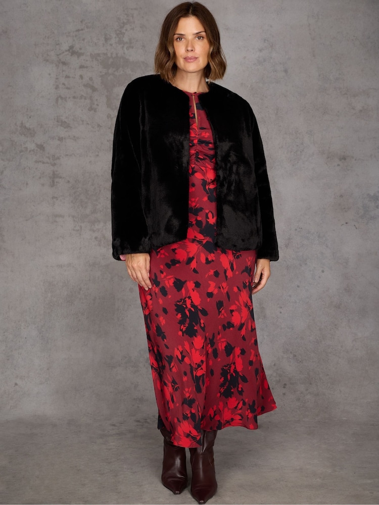 Live Unlimited Black Faux Fur Jacket - Image 1 of 6 Live Unlimited Black Faux Fur Jacket - Image 1 of 6