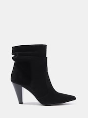 Mint Velvet Black Anya Suede Heeled Ankle Boots - Image 2 of 4
