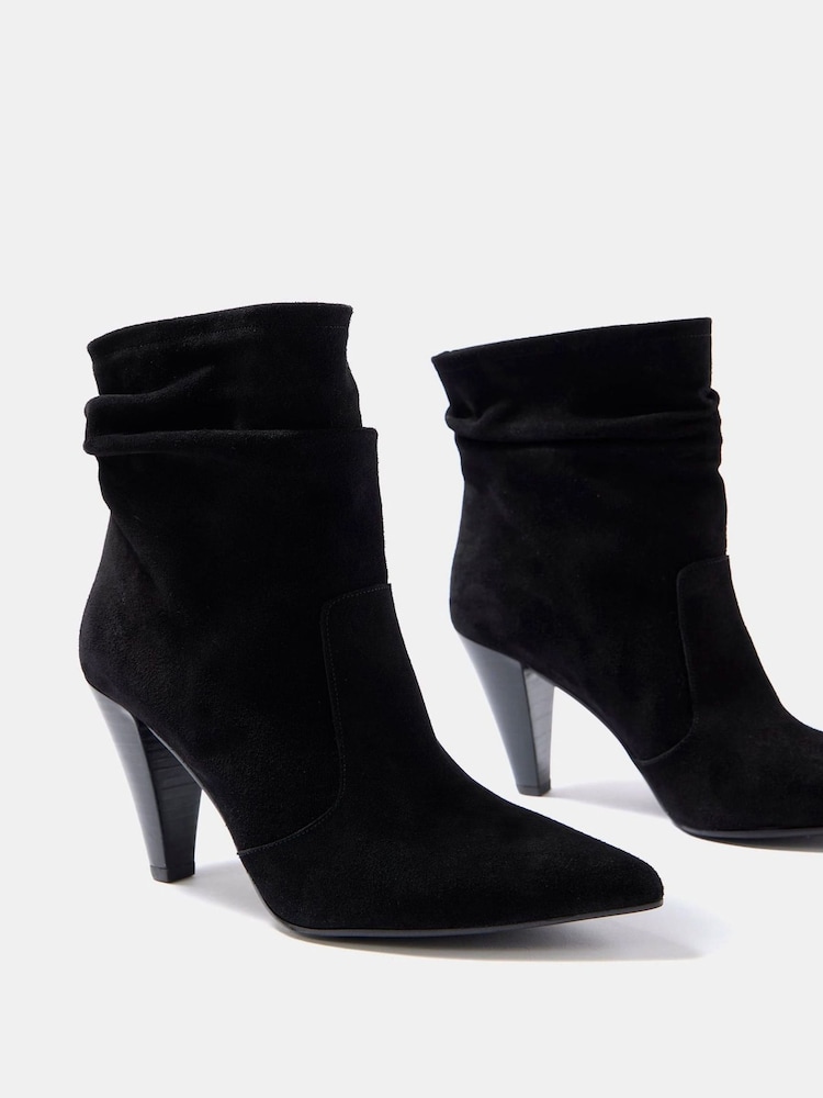 Mint Velvet Black Anya Suede Heeled Ankle Boots - Image 4 of 4