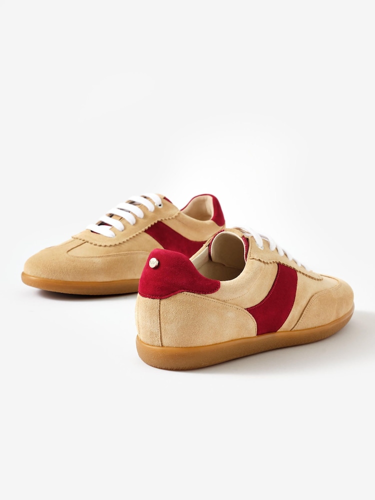 Mint Velvet Natural Lucia Suede Trainers - Image 2 of 4