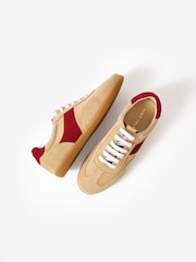 Mint Velvet Natural Lucia Suede Trainers - Image 3 of 4