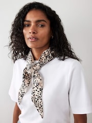 Mint Velvet Brown Leopard Print Triangle Neck Scarf - Image 1 of 5