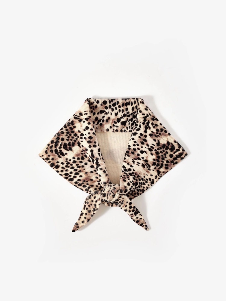 Mint Velvet Brown Leopard Print Triangle Neck Scarf - Image 2 of 5