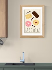 East End Prints Oak Biscuit Wall Art Print by Amber May Art - Image 1 of 3