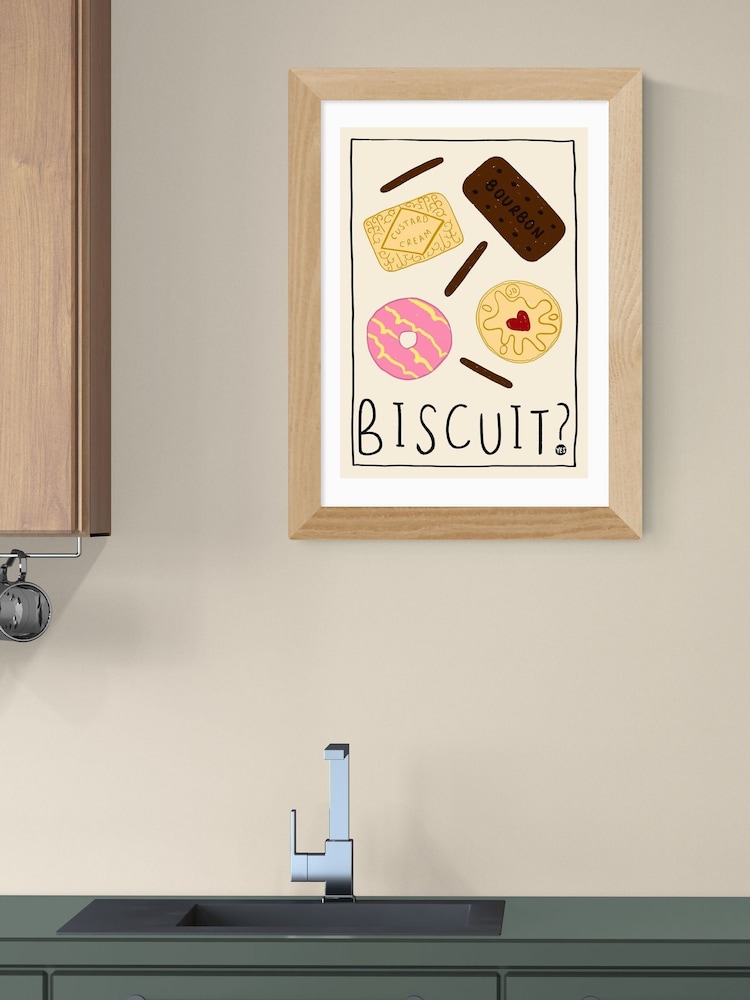 East End Prints Oak Biscuit Wall Art Print by Amber May Art - Image 1 of 3