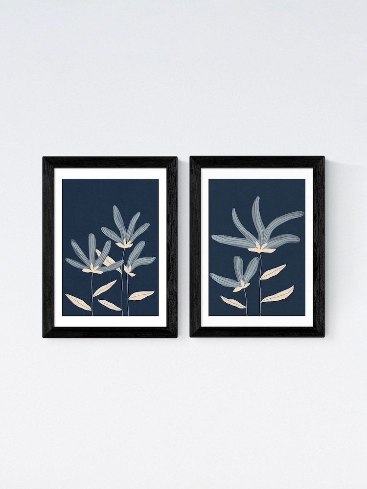 East End Prints Set of 2 Black Flowers Wall Art Prints by Alisa Galitsyna - Image 2 of 2
