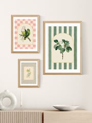East End Prints Oak Stripey Magnolia Wall Art Print by Oh Fine! Art - Image 3 of 3