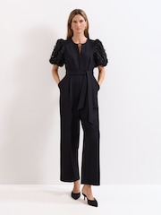 Phase Eight Black Anda Puff Sleeve Jumpsuit - Image 1 of 7