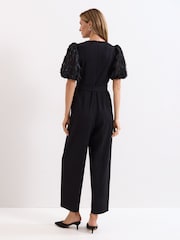 Phase Eight Black Anda Puff Sleeve Jumpsuit - Image 2 of 7