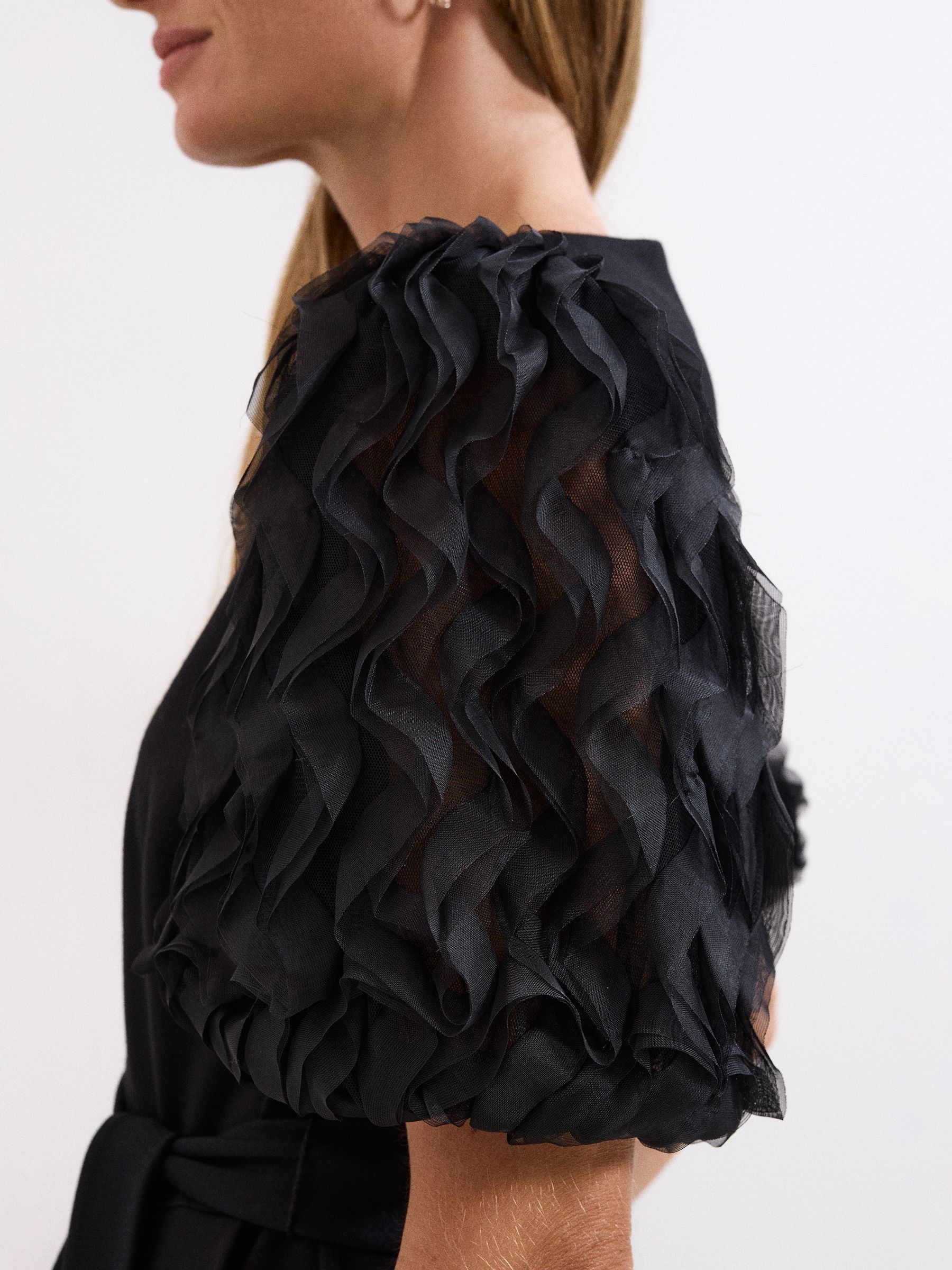 Buy Phase Eight Black Anda Puff Sleeve Jumpsuit from Next Oman