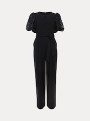Phase Eight Black Anda Puff Sleeve Jumpsuit - Image 7 of 7