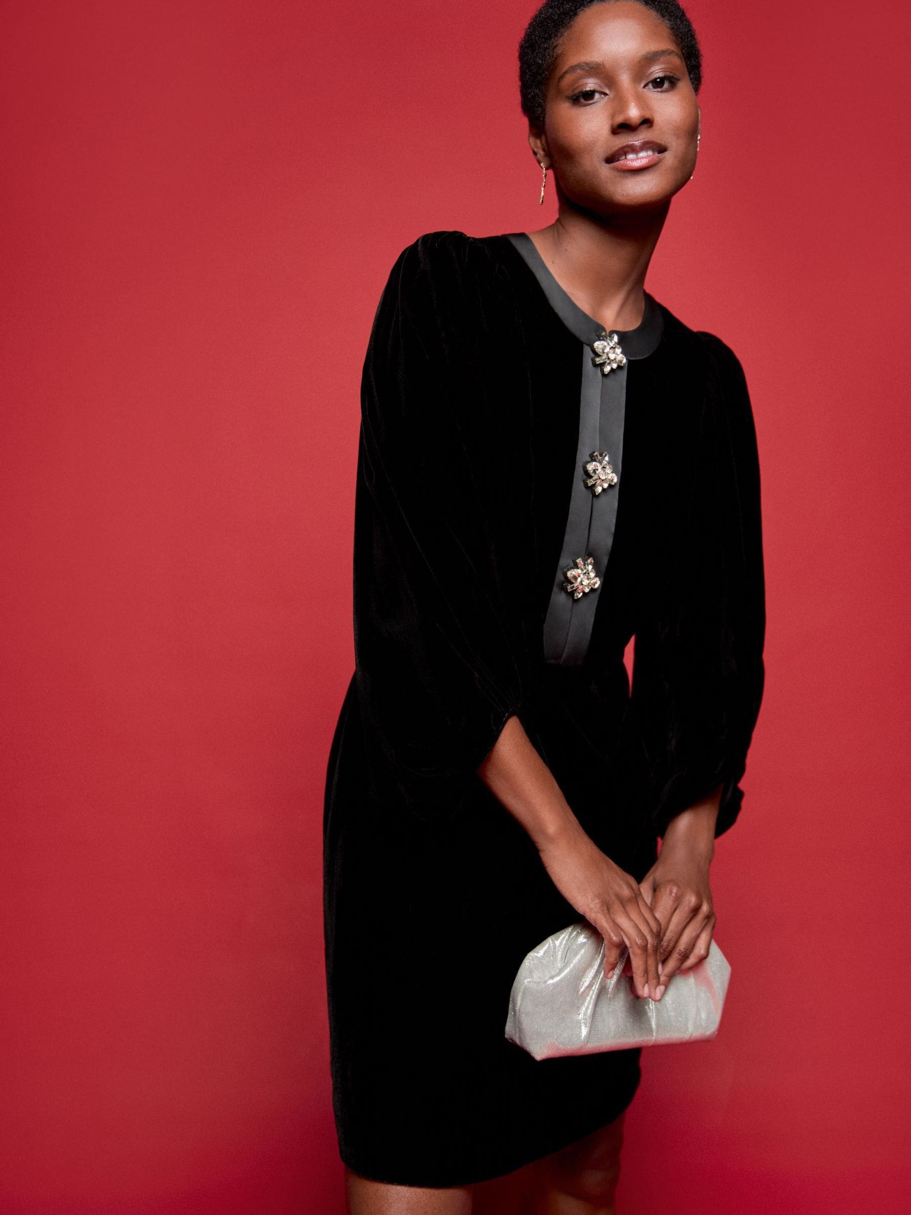 Phase Eight Black Heidi Velvet Dress