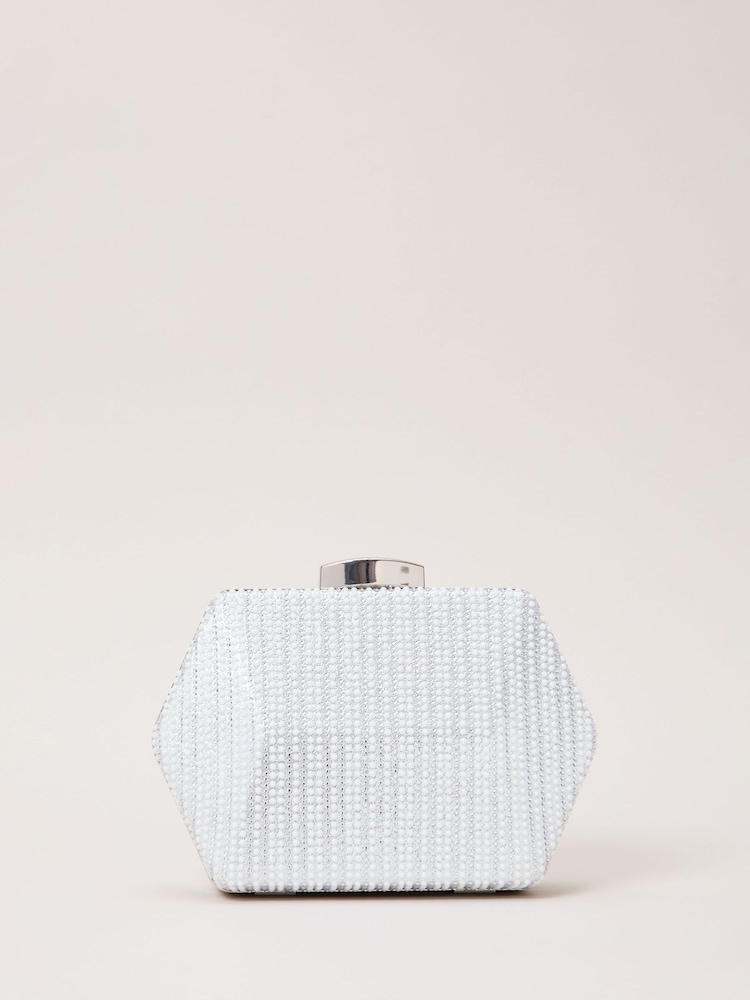 Phase Eight Silver Sparkle Clutch Bag - Image 1 of 7