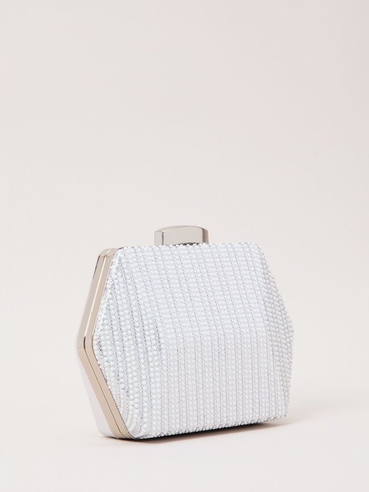 Phase Eight Silver Sparkle Clutch Bag - Image 2 of 7