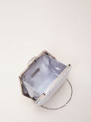 Phase Eight Silver Sparkle Clutch Bag - Image 3 of 7