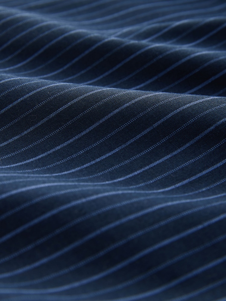 Blue Linen Blend Woven Stripe Pyjamas Set 2 Pack - Image 10 of 10 Blue Linen Blend Woven Stripe Pyjamas Set 2 Pack - Image 10 of 10