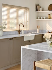 Brown Scandi Oak Made To Measure 50mm Sunwood Fauxwood Venetian Blinds - Image 1 of 6