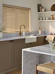 Brown Scandi Oak Made To Measure 50mm Sunwood Fauxwood Venetian Blinds - Image 2 of 6