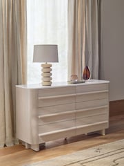 White Aviano N. Premium Oak Veneer 6 Drawer Chest of Drawers - Image 2 of 10