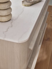 White Aviano N. Premium Oak Veneer 6 Drawer Chest of Drawers - Image 5 of 10