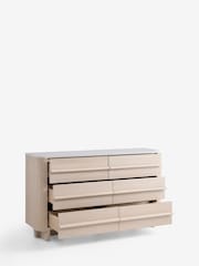 White Aviano N. Premium Oak Veneer 6 Drawer Chest of Drawers - Image 8 of 10