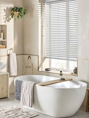 Grey Mission Made To Measure 50mm Sunwood Fauxwood Venetian Blinds - Image 1 of 5