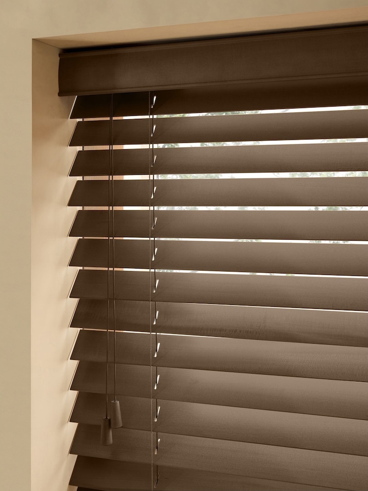 Brown Oregon Made To Measure 50mm Sunwood Venetian Blinds - Image 6 of 6 Brown Oregon Made To Measure 50mm Sunwood Venetian Blinds - Image 6 of 6