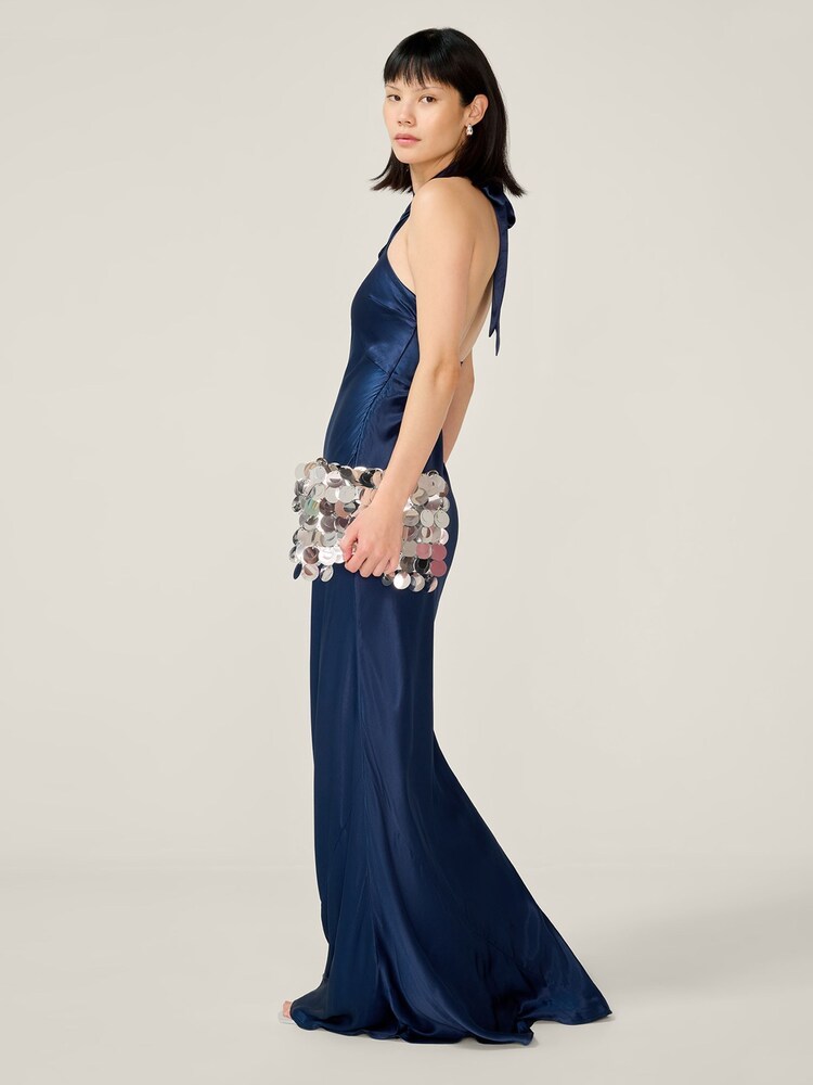 Omnes Blue Arles Maxi Halterneck Satin Dress - Image 2 of 4 Omnes Blue Arles Maxi Halterneck Satin Dress - Image 2 of 4