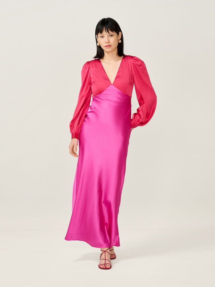 Omnes Light Pink Francoise Blurred Floral Dress - Image 1 of 4 Omnes Light Pink Francoise Blurred Floral Dress - Image 1 of 4