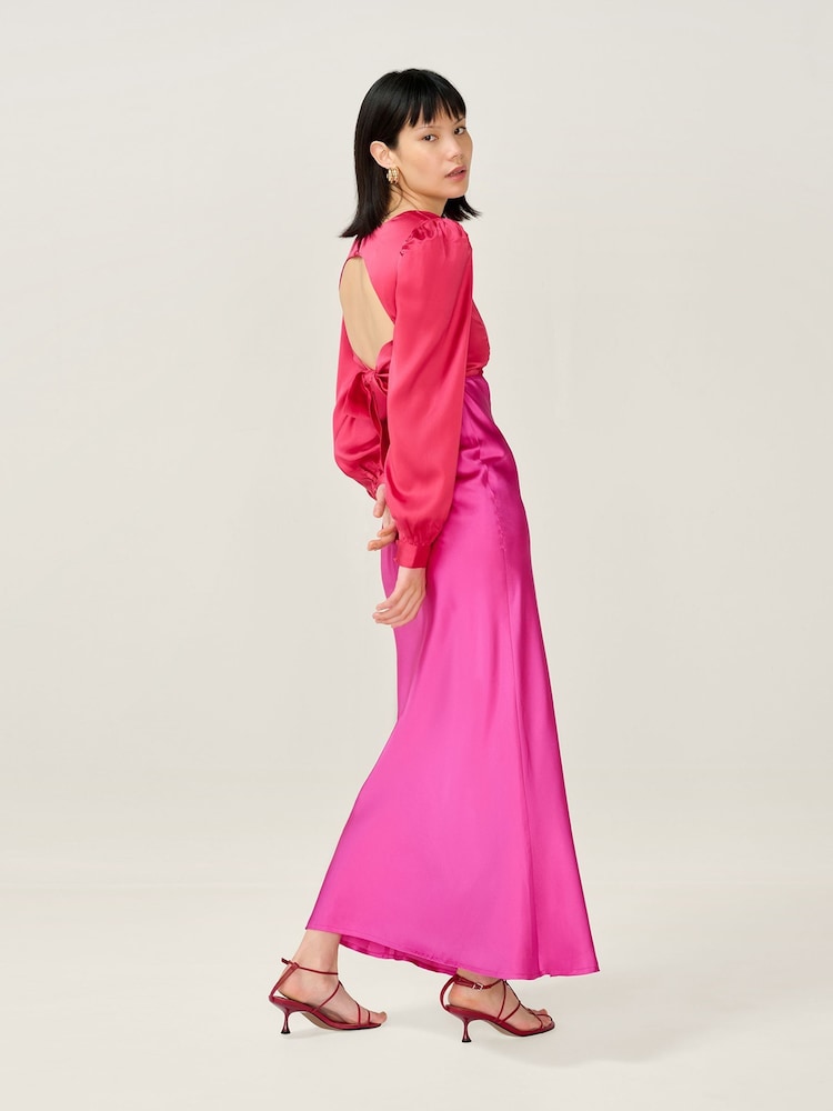 Omnes Light Pink Francoise Blurred Floral Dress - Image 2 of 4 Omnes Light Pink Francoise Blurred Floral Dress - Image 2 of 4