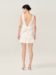 Omnes White Bridal Bowlyn Mini Floral Jacquard Dress - Image 2 of 6