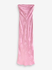 Omnes Pink Myla Maxi Fitted Ecovero Floral Jacquard Dress with Matching Scarf Detail - Image 3 of 3