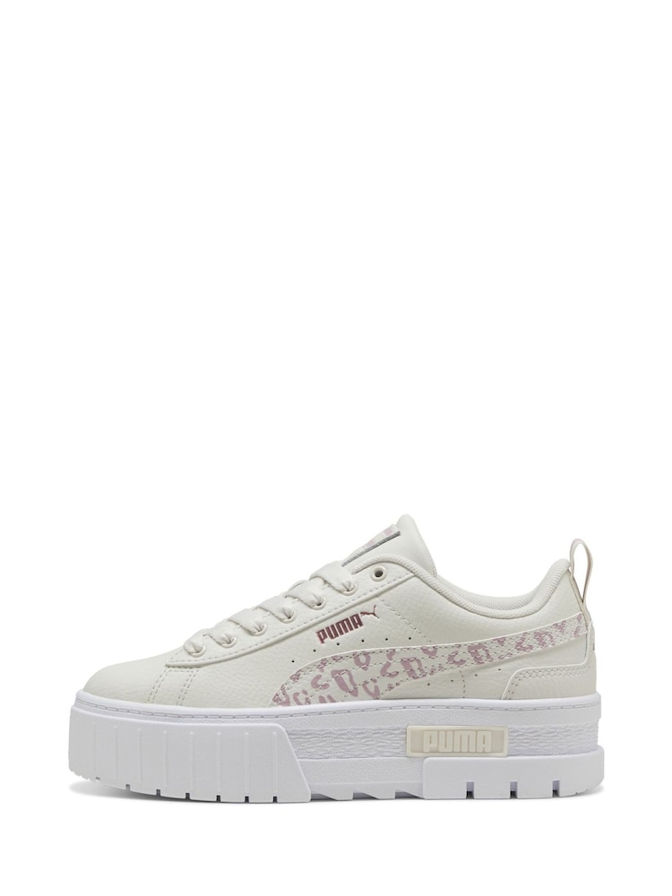 Puma Cream Mayze Wild Youth Girls Trainers - Image 2 of 6