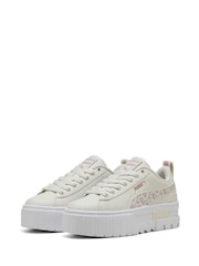 Puma Cream Mayze Wild Youth Girls Trainers - Image 3 of 6