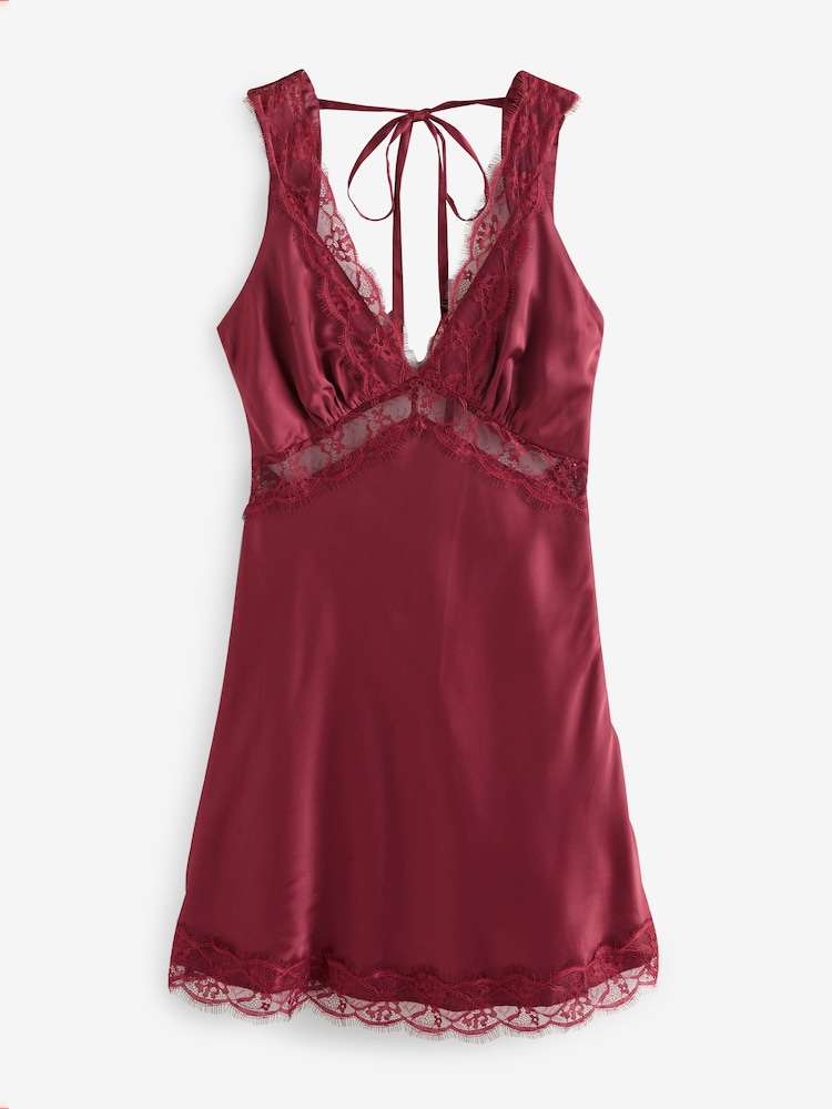 Omnes Darlia Velvet Mini Dress With Lace Detail - Imagem 1 de 1