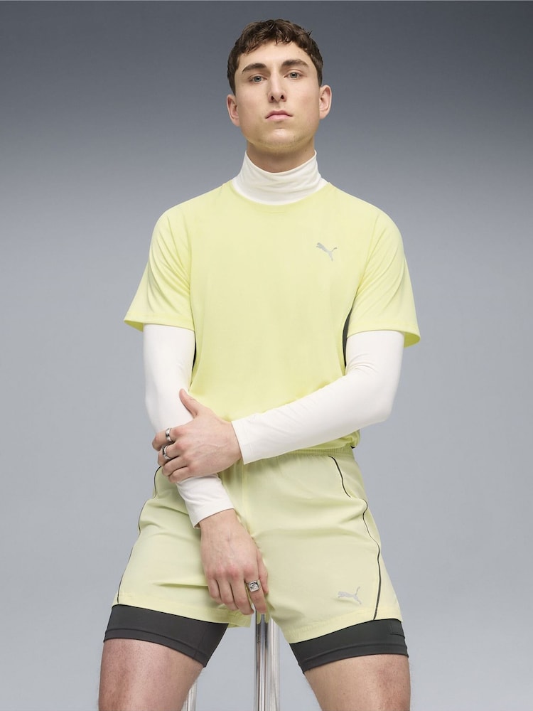 Puma Yellow Velocity Mens Running T-Shirt - Image 1 of 5 Puma Yellow Velocity Mens Running T-Shirt - Image 1 of 5