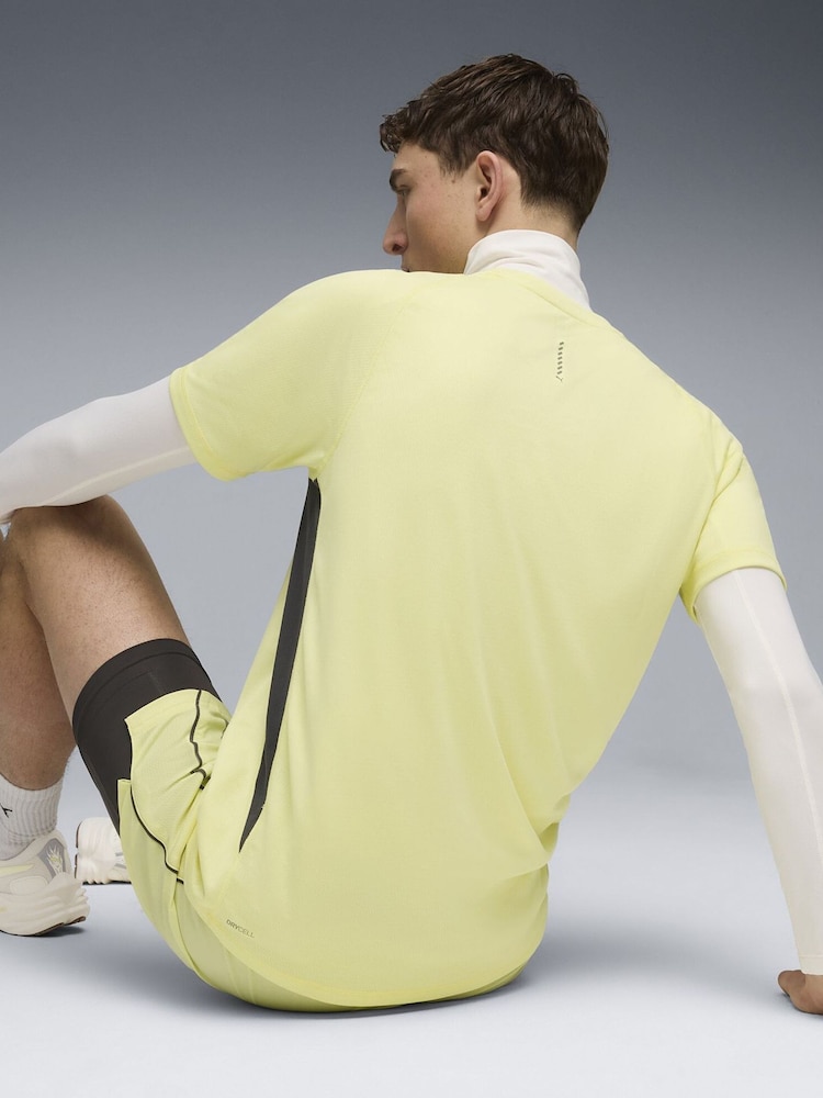 Puma Yellow Velocity Mens Running T-Shirt - Image 2 of 5 Puma Yellow Velocity Mens Running T-Shirt - Image 2 of 5