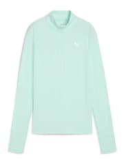 Puma Green RUN VELOCITY CLOUDSPUN Womens Quarter-Zip Top - Image 4 of 5