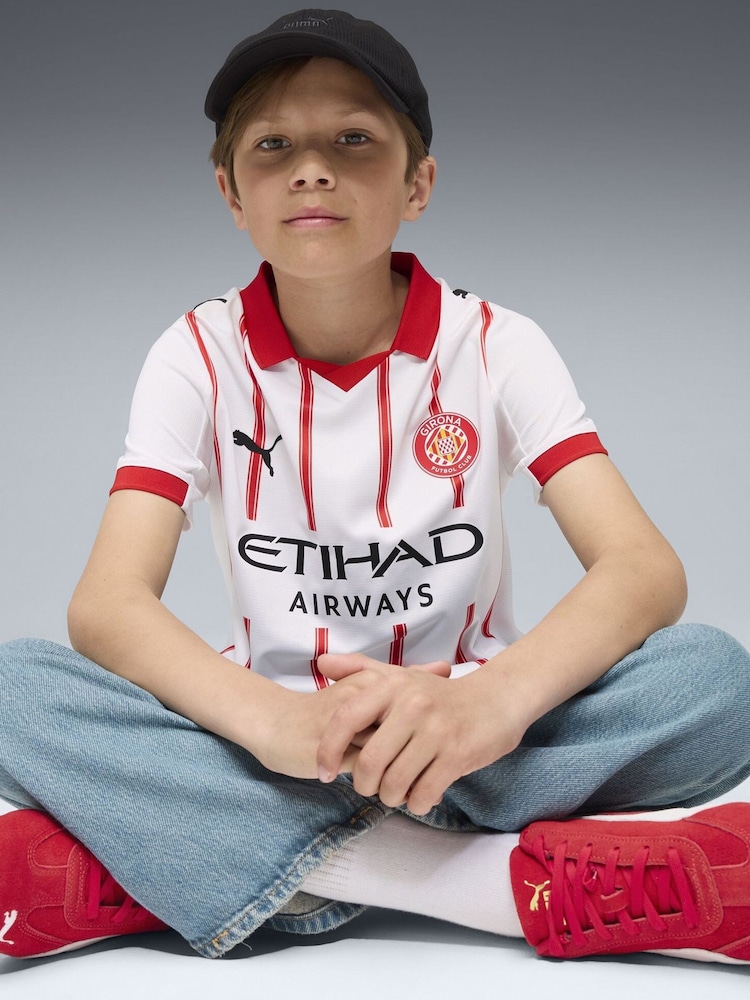 Puma White Girona FC 25/26 Boys Home Jersey - Image 1 of 4