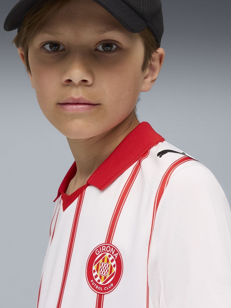 Puma White Girona FC 25/26 Boys Home Jersey - Image 2 of 4