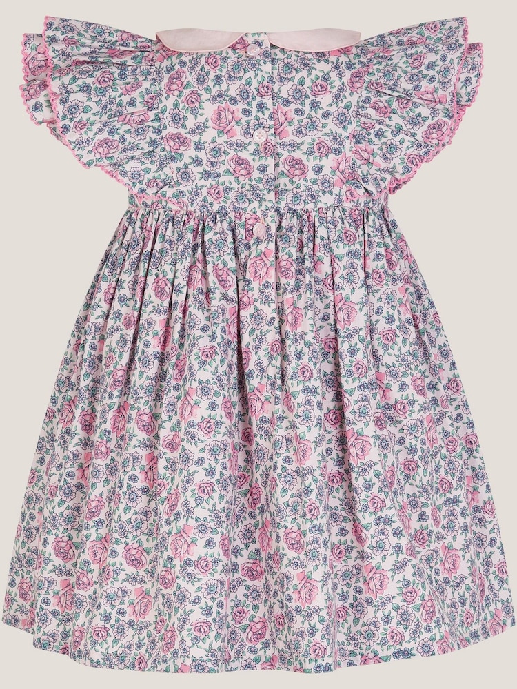 Monsoon Pink Baby Savannah Floral Dress & Headband Set - Image 2 of 3