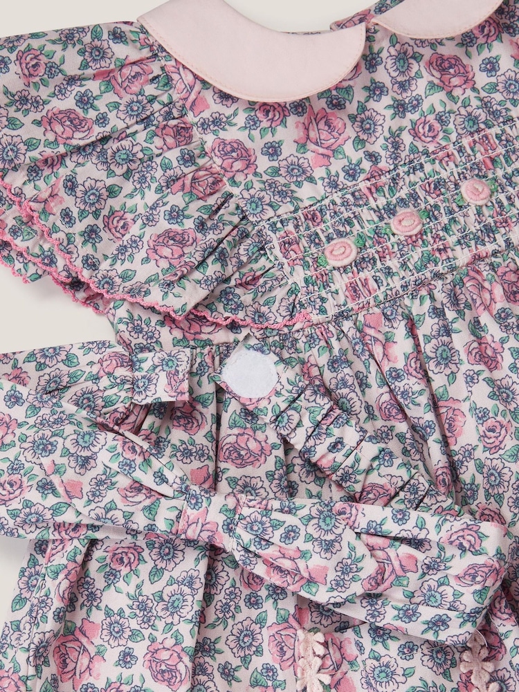 Monsoon Pink Baby Savannah Floral Dress & Headband Set - Image 3 of 3